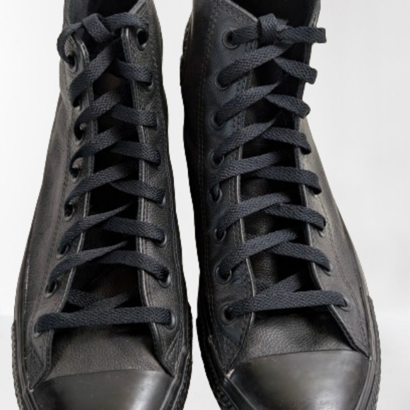 Converse Chuck Taylor Shoes All Star HighTop Black Leather 135251C Mens Size 11 - Picture 3 of 12